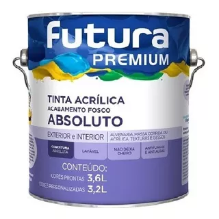 Tinta Latex Futura Premium Fosco Absoluto 3,6l 