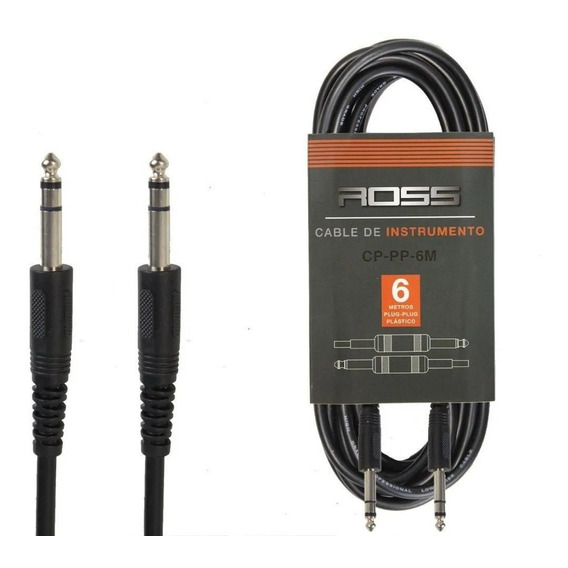 Cable Plug Ross 6 Metros Instrumentos Guitarra Bajo