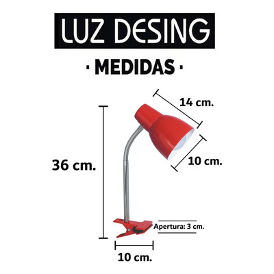 Velador De Mesa Escritorio Flexible Natal Pinza Apto Led 