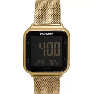 Relógio Mormaii Feminino Digital Dourado Mesh Unissex