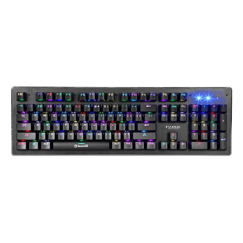 Teclado gamer Marvo Scorpion KG935 QWERTY Outemu Blue inglés US color negro con luz RGB