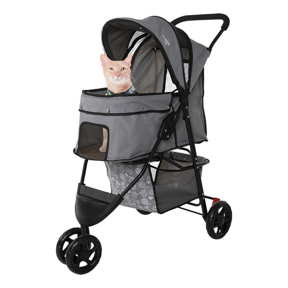 Coche Para Mascotas Happy Paws Gris - Coche De Paseo