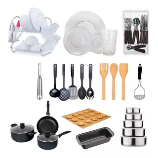 Set Vajilla Completo Hogar Bateria De Cocina Platos Cubierto