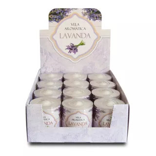 2 Caixas Velas Aromáticas Lavanda - Display Com 12 Und 130g 