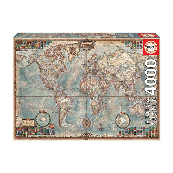 Puzzle Rompecabeza Educa X 4000 El Mundo , Mapa Politico