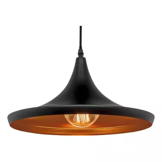 Pendente Chapéu Tom Dixon Preto C/cobre Lustre Balcão Jantar