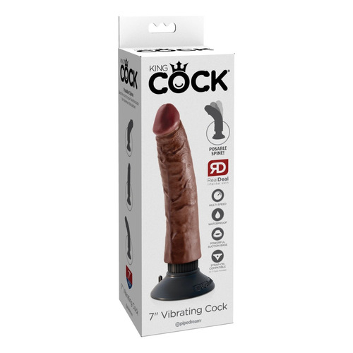 Sexshop King Cock Vibrador Realista Dildo Consolador Sexual Color Marrón