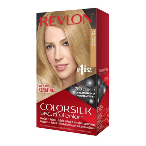 Kit Tintura Revlon  Colorsilk beautiful color™ tono 074 rubio medio para cabello