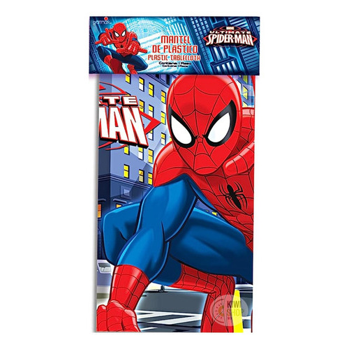 Spiderman Mantel De Plástico Artículo Fiesta - Spi0h1 Color Azul y Rojo