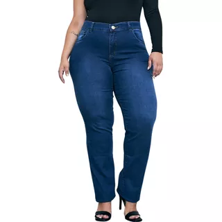 Pantalon Jeans Mujer Clasico Rectos Talles Grandes Tiro Alto