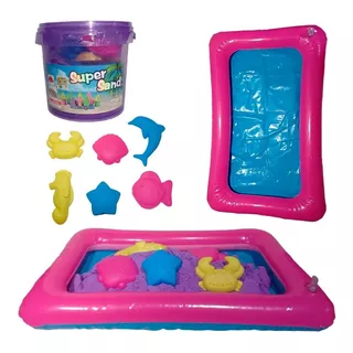 Arena Mágica  Cubeta 1 Kg Alberca Inflable Moldes