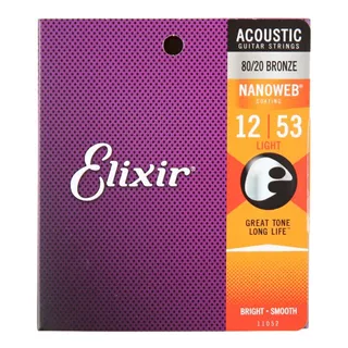 Cuerdas Guitarra Acustica 12-53 Elixir 11052