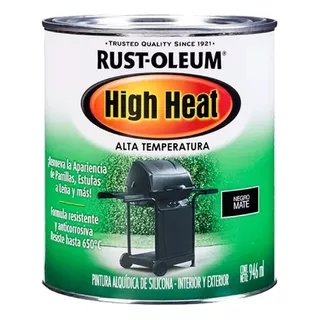 Pintura Alta Temperatura Negro Mate Rust Oleum 946ml