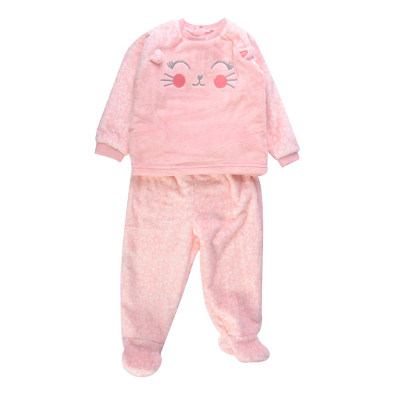 Pijama 2pcs. Coral Fleece  Bebe Niña Rosado