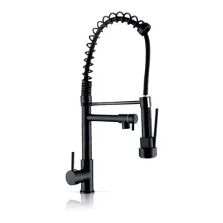 Llave Monomando Lavaplatos Profesional Luxe Gourmet Black Fk