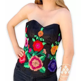 Corset Bordado Artesanal Mexicano Modelo Chiapaneco