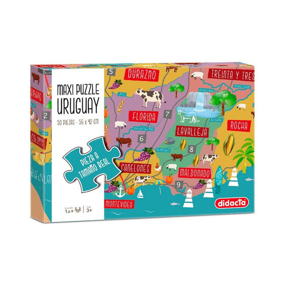 Maxi Puzzle - Mapa De Uruguay - Didacta - Vamos A Jugar