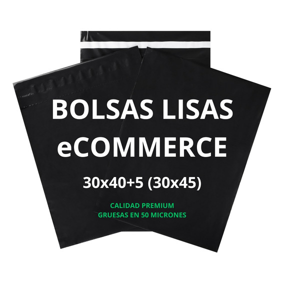 Bolsas E Commerce Negras 30x45 N°2 Calidad Premium X100