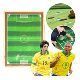 Campo Futebol De Botão Portátil Infantil Em Madeira 90x60cm