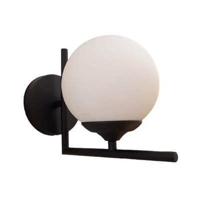 Aplique Globo Recto 1105/a Tulipa Opal Negro Negro