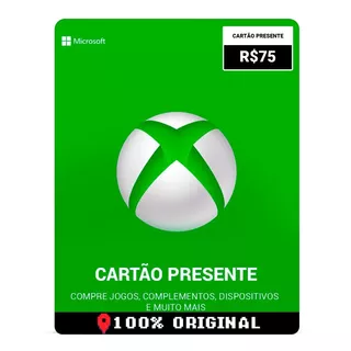 Card Crédito Gift R$75 Reais Saldo Live Xbox 360 One