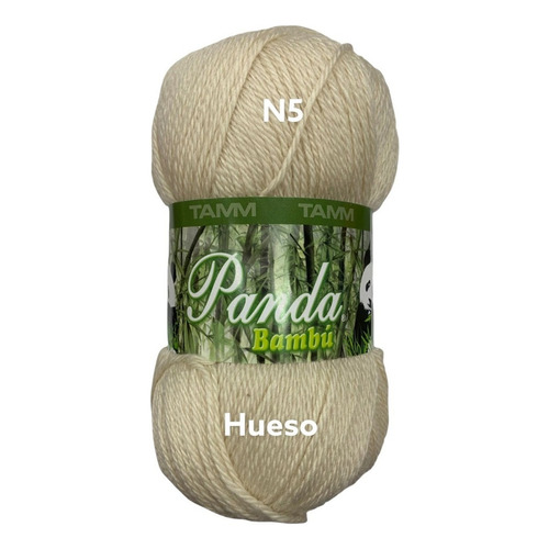 Estambre Panda Bambu 100 Grs 25% Fibra De Bambu 75% Lana Color 3119 Hueso