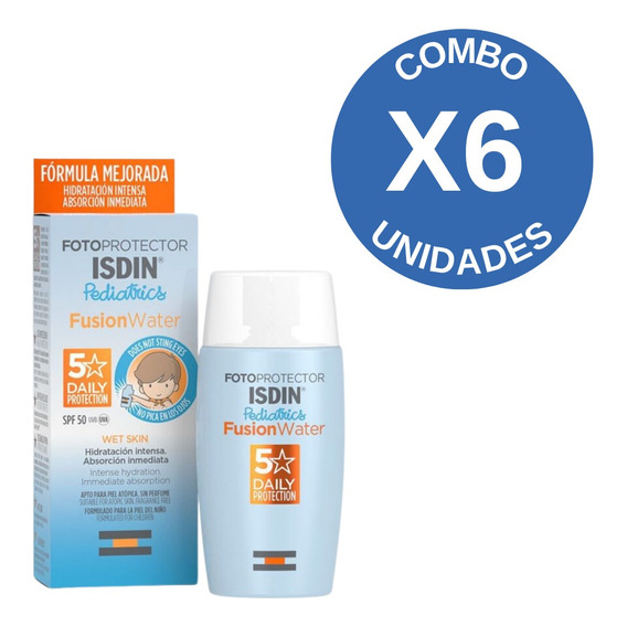 Combo X6 Isdin Fotoprotector Spf50+ Fusion Fluid Color 50 Ml