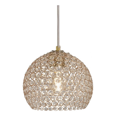 Colgante Copen Dorado Cristal 15cm Deco Moderno Apto Led E27