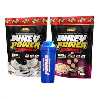 Whey Power Protein Gourmet Kit C/2 Refil Açaí E Coco +brinde