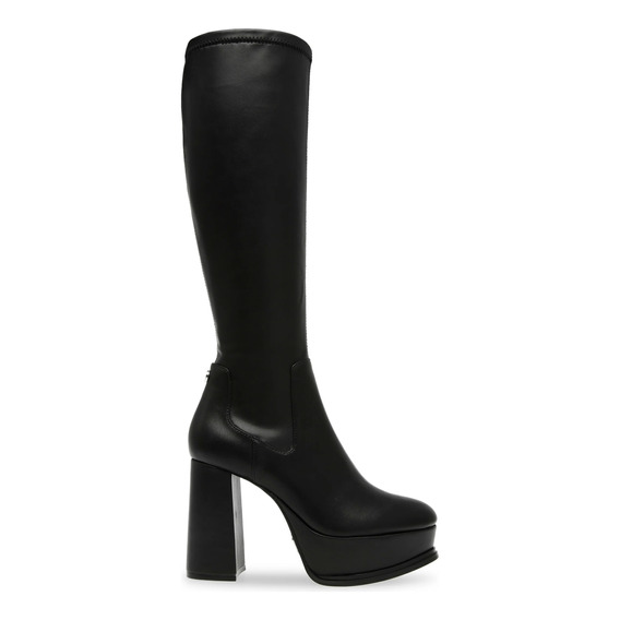 Bota Steve Madden Strike-out Black Tacón De Bloque De Mujer