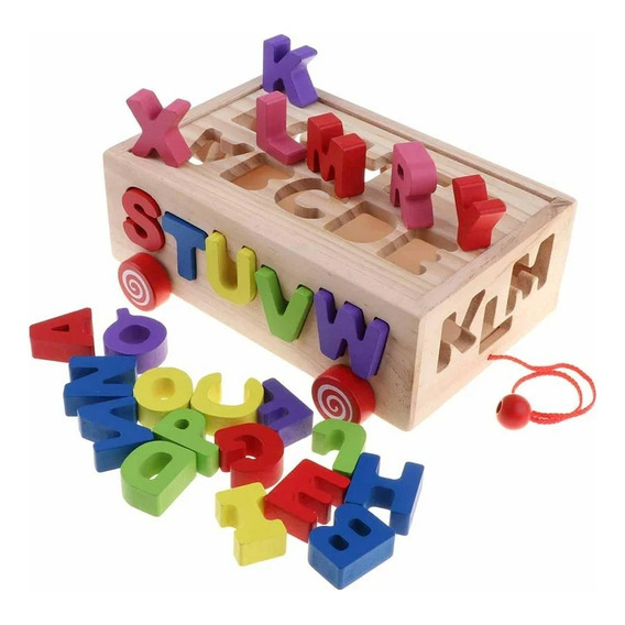 Juego De Madera De Encastre Con Numeros Arrastre Niños