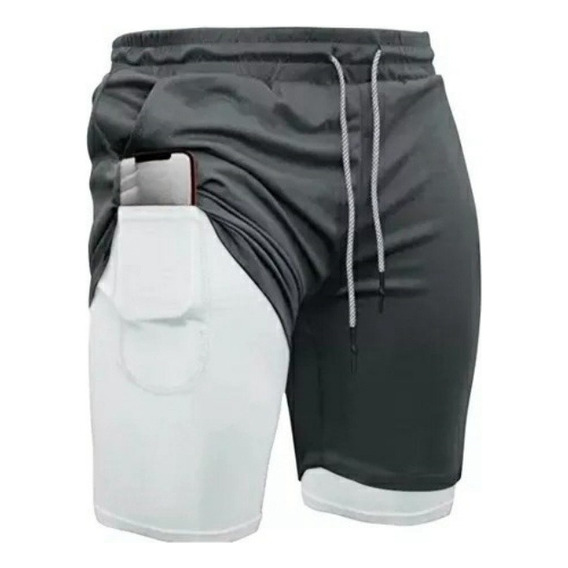 Short Con Licra Deportiva 2 En 1 , Calidad Correr Gym