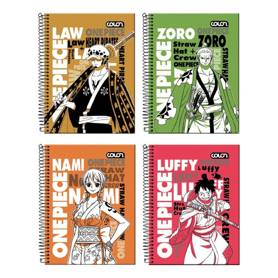 Pack 3 Cuaderno Universitario One Piece 150hjs 3 Mat Colon