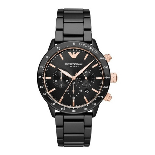 Reloj Emporio Armani Ar70002 Cerámica Original Color de la correa Negro