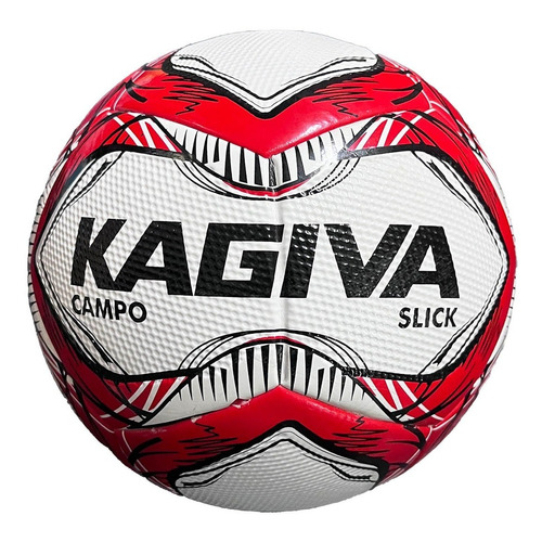 Pelota Futbol Kagiva Slick Campo Nº 5 Impermeable C/rojo Color Blanco