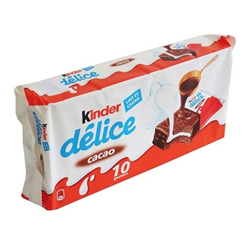 Caja Chocolate Kinder Delice En 14 Paquetes Con 10 Piezas