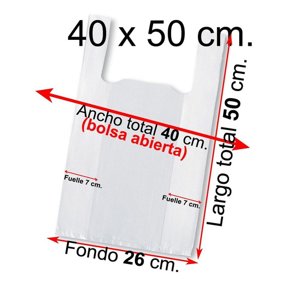 Bolsas Camiseta Para Basura Plasticas - 40x50 - 100 Unidades