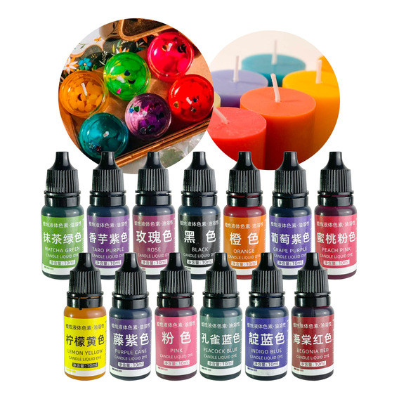 Pigmento Colorante Líquido Para Vela 10ml 13 Colores Sólidos