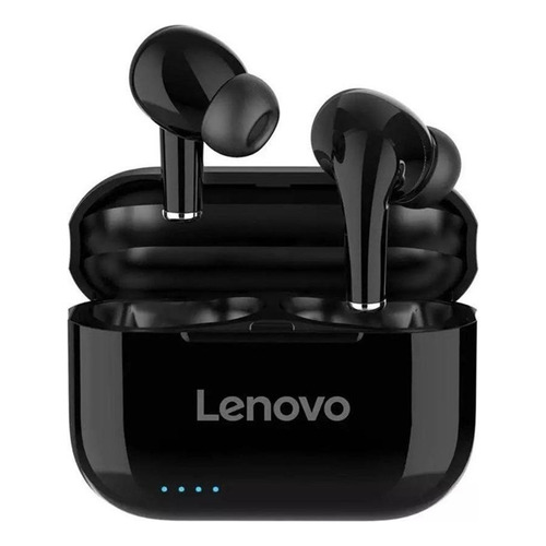 Audífonos in-ear gamer inalámbricos Lenovo LivePods LP1S negro con luz LED