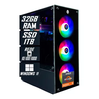 Pc Gamer Cpu Ryzen 5 5600g / Ssd 1tb / 32gb Ddr4, Rx 580 8gb