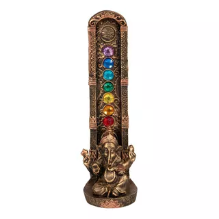 Incensário Ganesha 7 Chakras Ouro Velho 13521