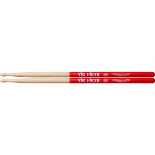 Baquetas Palillos Vic Firth 5b Vic Grip Punta De Madera Color Madera/Rojo