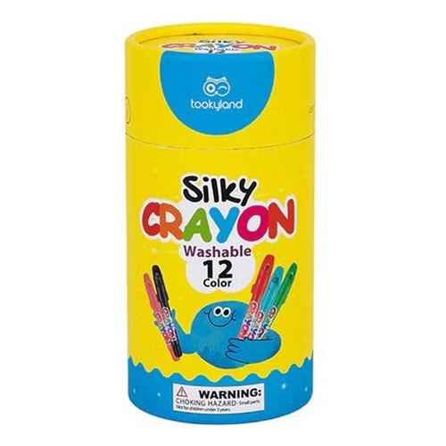 Set 12 Crayones Crayolas Lavables Y Textura Sedosa Con Tapa