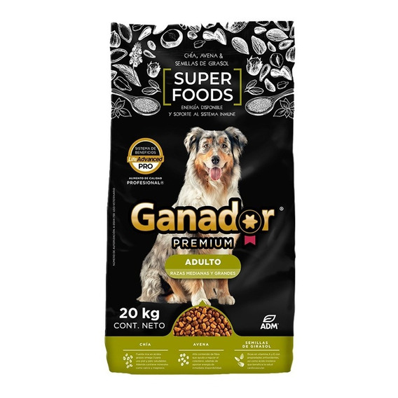 Alimento Ganador Premium Superfoods Para Perro Adulto 20kg