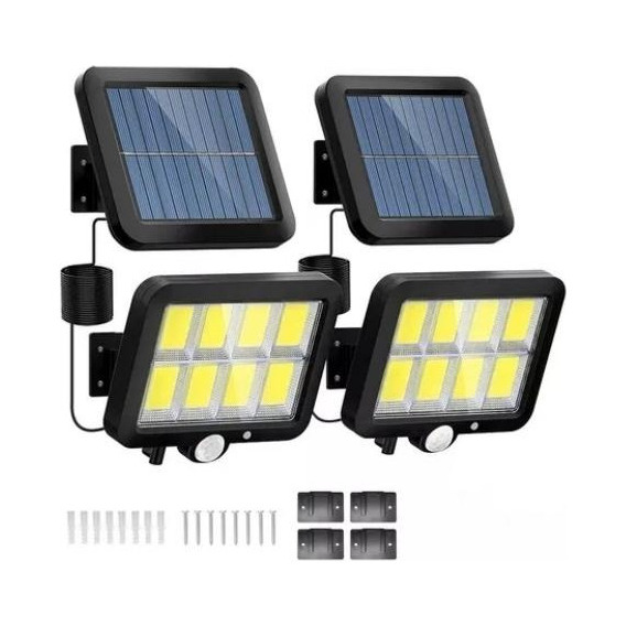 Lámpara Solar Exterior Pared Sensor 160led 3modos 60w