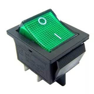 Chave Gangorra 4 Polos Liga/desliga Verde 6a-250v / 20a-125v