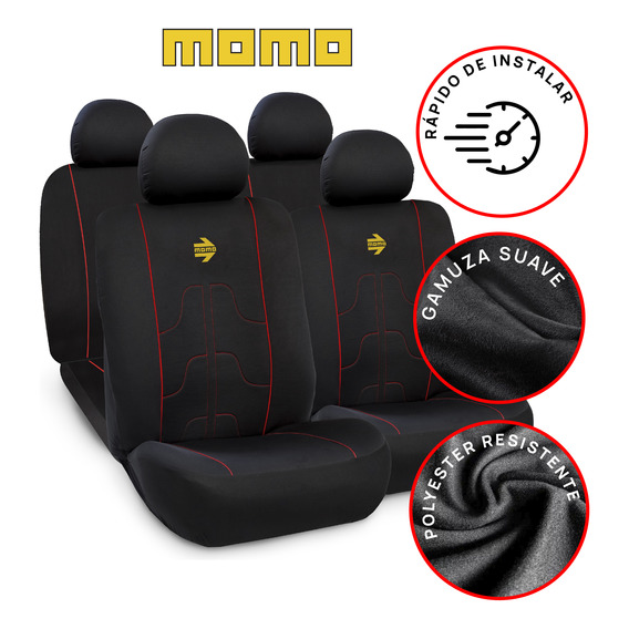 Cubre Asiento Momo Universal 10 Piezas Resistente Poliester