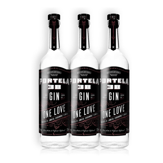 Gin Artesanal Portela 38 One Love London Dry Kit X3u 750ml