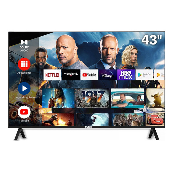 1sow® Smart Tv Pantalla 43 Pulgadas Led Android Tv Fhd 2k
