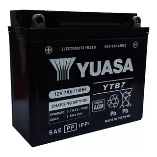 Bateria Yuasa Ytb7l Gel Blindada 12n7a3a Storm Skua Triax 